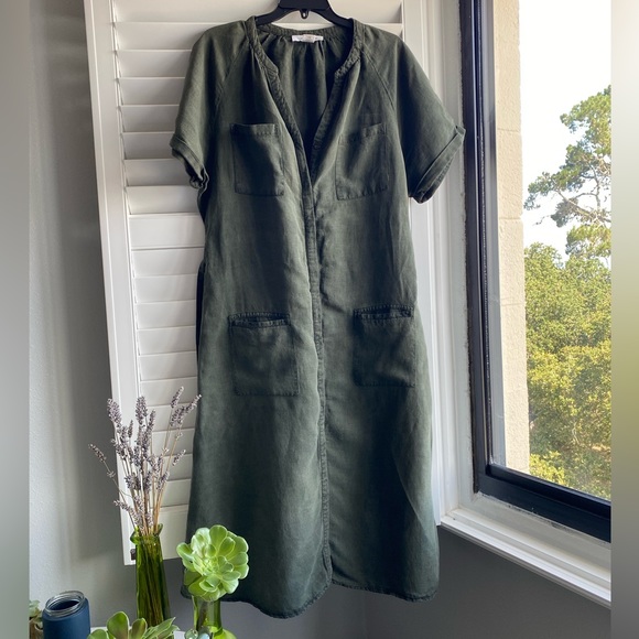 Lucky Brand green linen dress - Picture 7 of 10